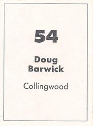 1990 Select AFL Stickers #54 Doug Barwick Back